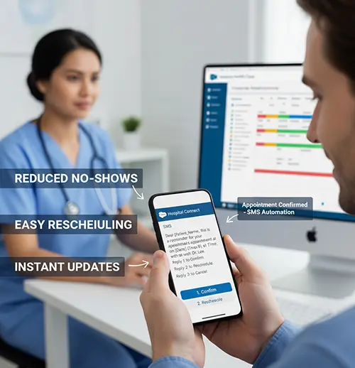 Salesforce SMS appointment reminders for hospital visits