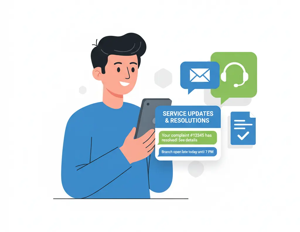 Salesforce SMS for Banking & Financial Services - customer support and service updates