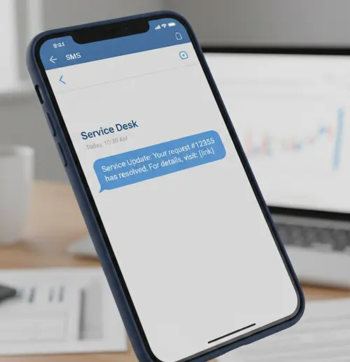 Salesforce SMS customer support notifications for banking and financial services