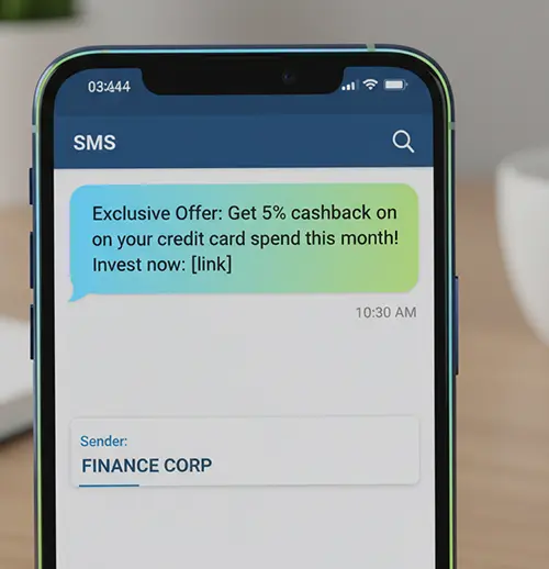 Salesforce SMS marketing campaigns for credit card and investment promotions