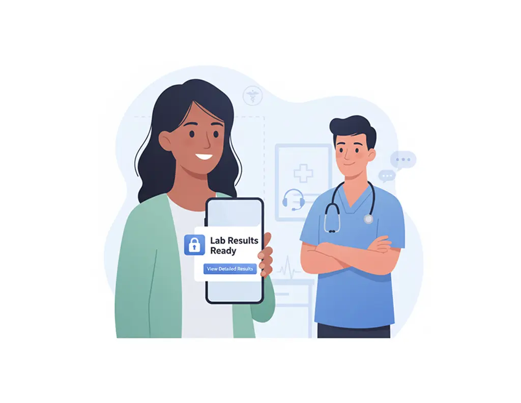 Salesforce SMS notifications for lab results and health updates