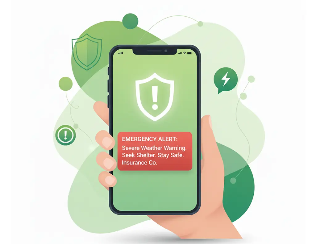 Salesforce SMS emergency and risk alerts for insurance policyholders