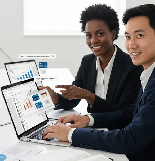 Salesforce SMS product marketing campaigns for banking services