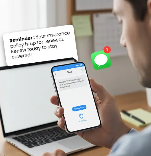 Salesforce SMS renewal reminders for insurance policyholders