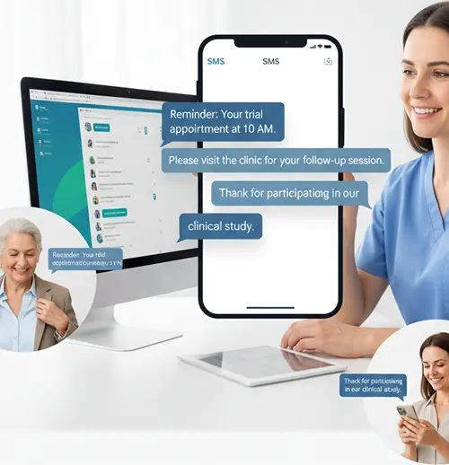 Salesforce SMS for clinical trial notifications improving patient follow-ups