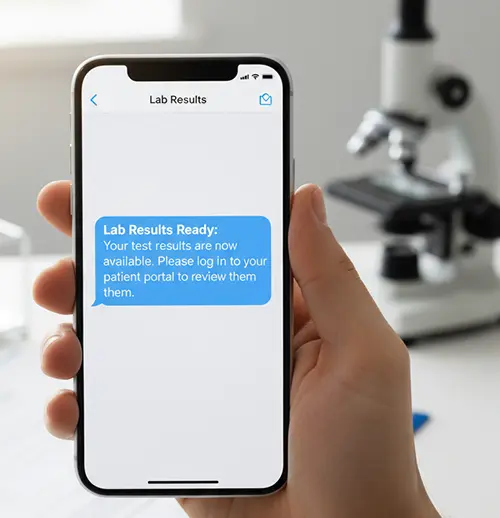 Salesforce SMS for Healthcare lab test results notifications