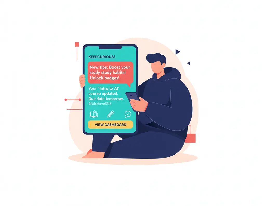 Salesforce SMS for student engagement, academic support, and learning tips