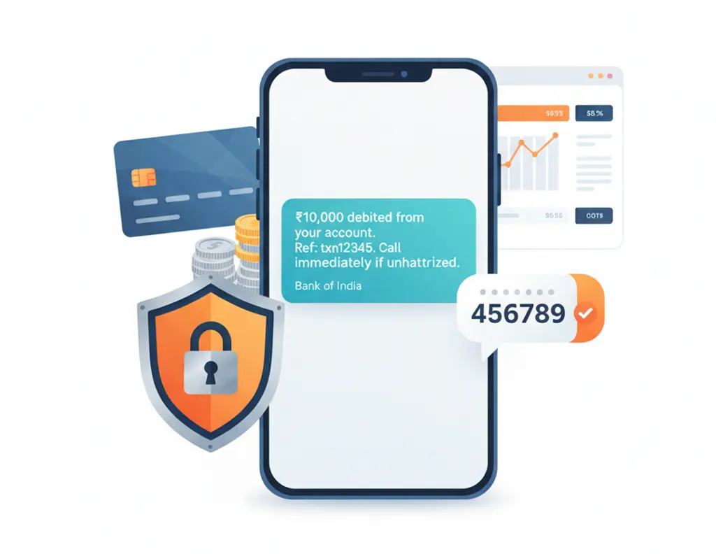 Salesforce SMS alerts for secure banking transactions and fraud detection