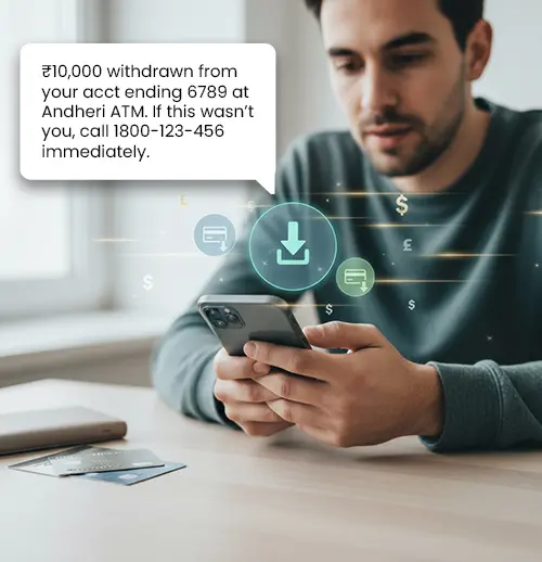 Salesforce SMS transaction confirmation messages for banking customers