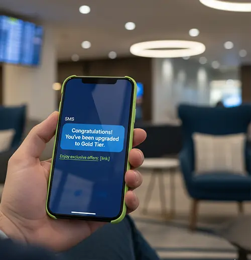 Salesforce SMS loyalty notifications for airline rewards programs